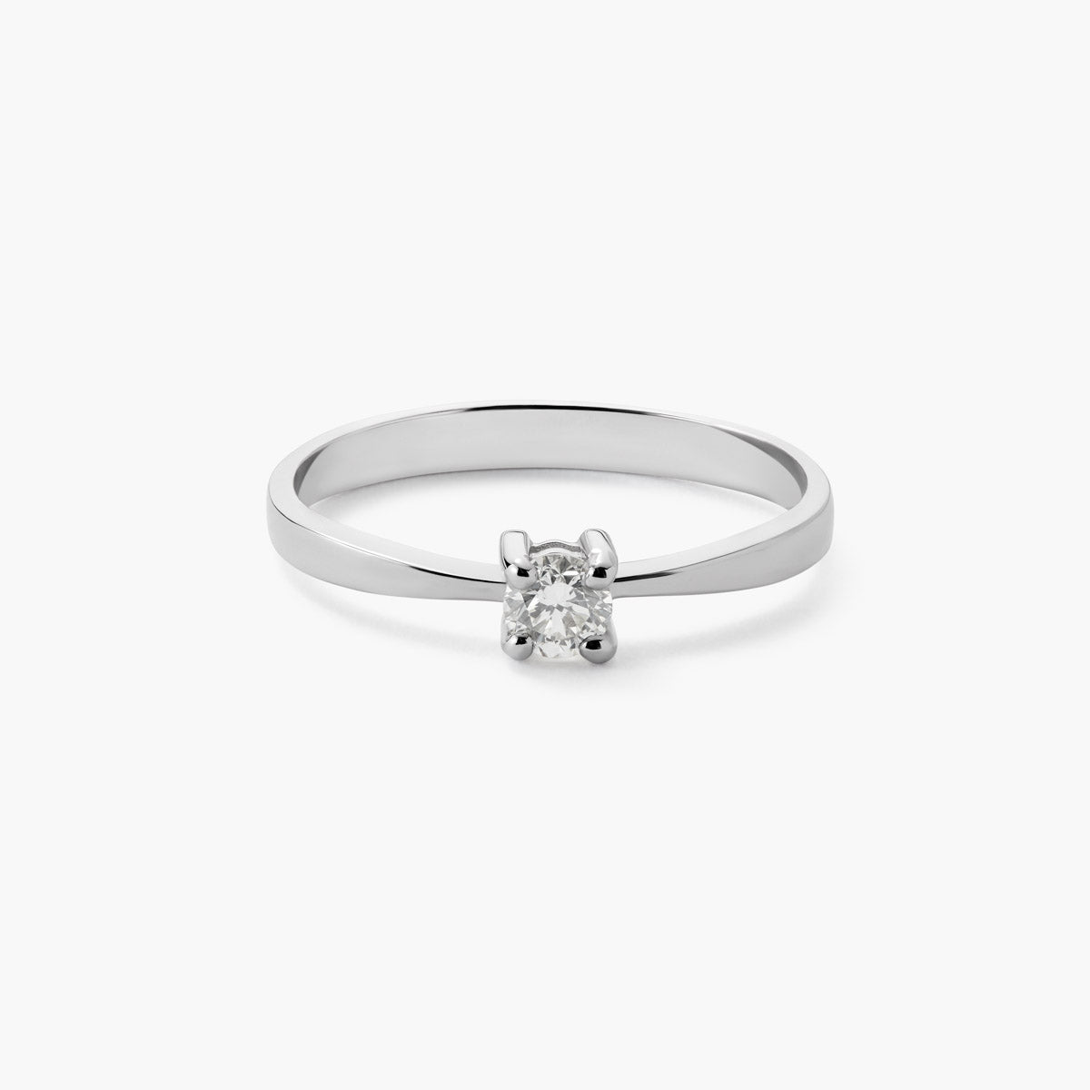 Anillo de oro blanco 18K diamante natural 0.2 ct. MOON