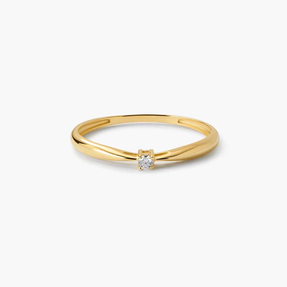 Anillo de oro 18K diamante natural 0.03 ct. SUN