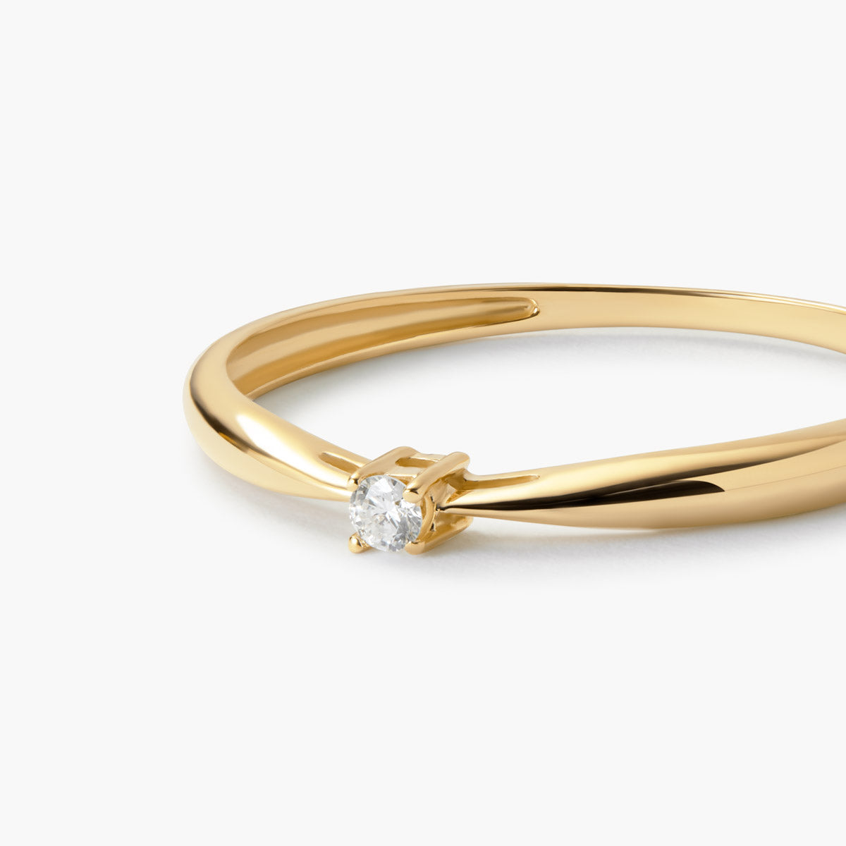 Anillo de oro 18K diamante natural 0.03 ct. SUN