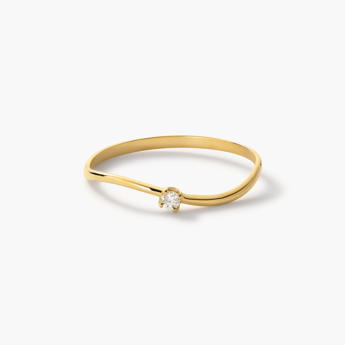 Anillo de oro 18K diamante natural 0.03 ct. SWIRL