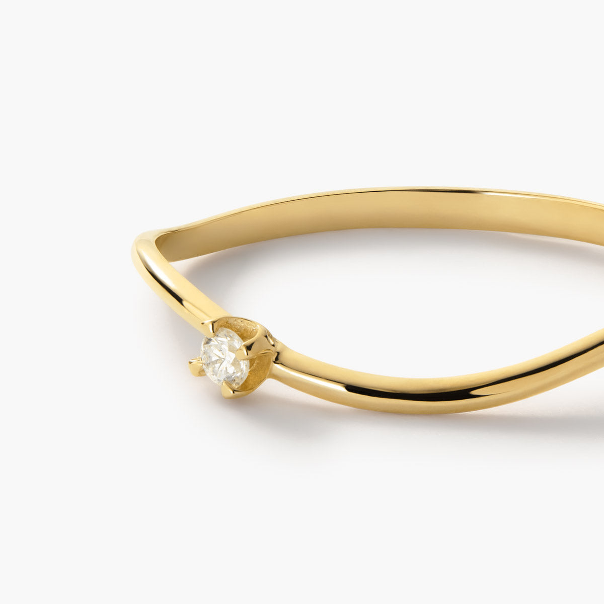 Anillo de oro 18K diamante natural 0.03 ct. SWIRL