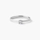 Anillo de oro blanco 18K diamante natural 0.15 ct. MOON