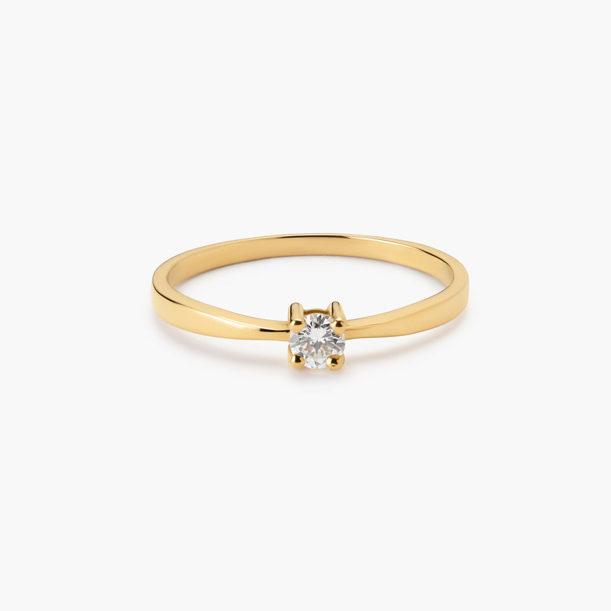 Anillo de oro 18K diamante natural 0.15 ct. SUN