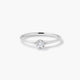 Anillo de oro blanco 18K diamante natural 0.1 ct. MOON