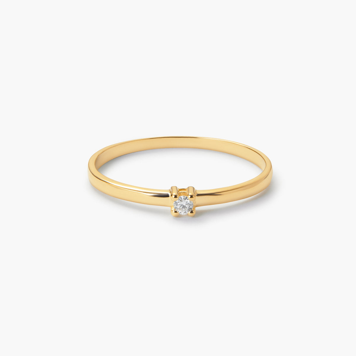 Anillo de oro 18K diamante natural 0.03 ct. SUN