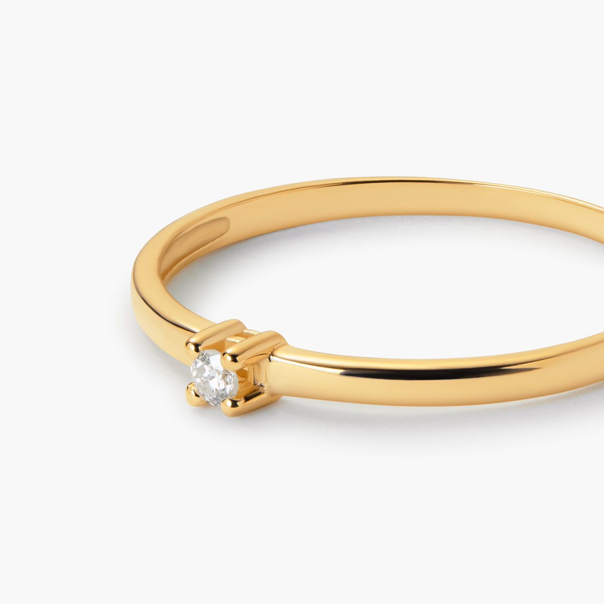 Anillo de oro 18K diamante natural 0.03 ct. SUN