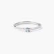Anillo de oro blanco 18K diamante natural 0.05 ct. MOON