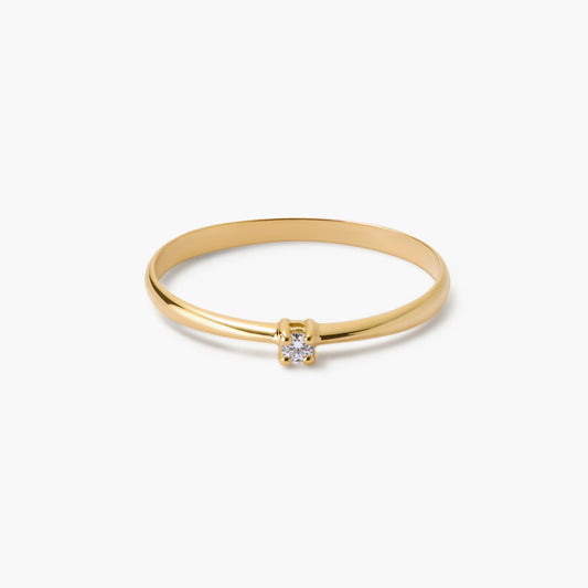 Anillo de oro 18K diamante natural 0.03 ct. SUN