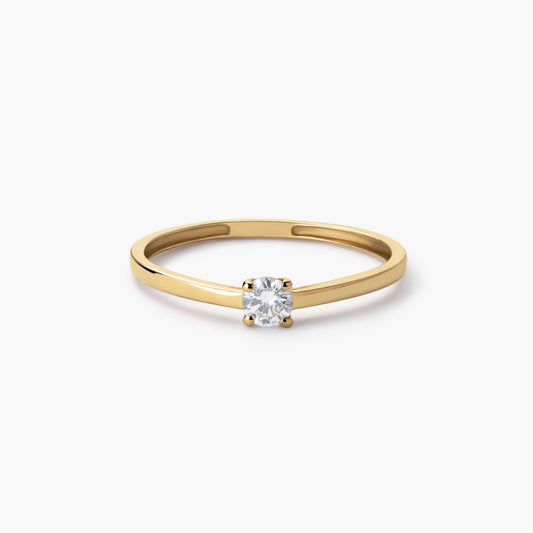 Anillo de oro 18K diamante natural 0.15 ct. SUN