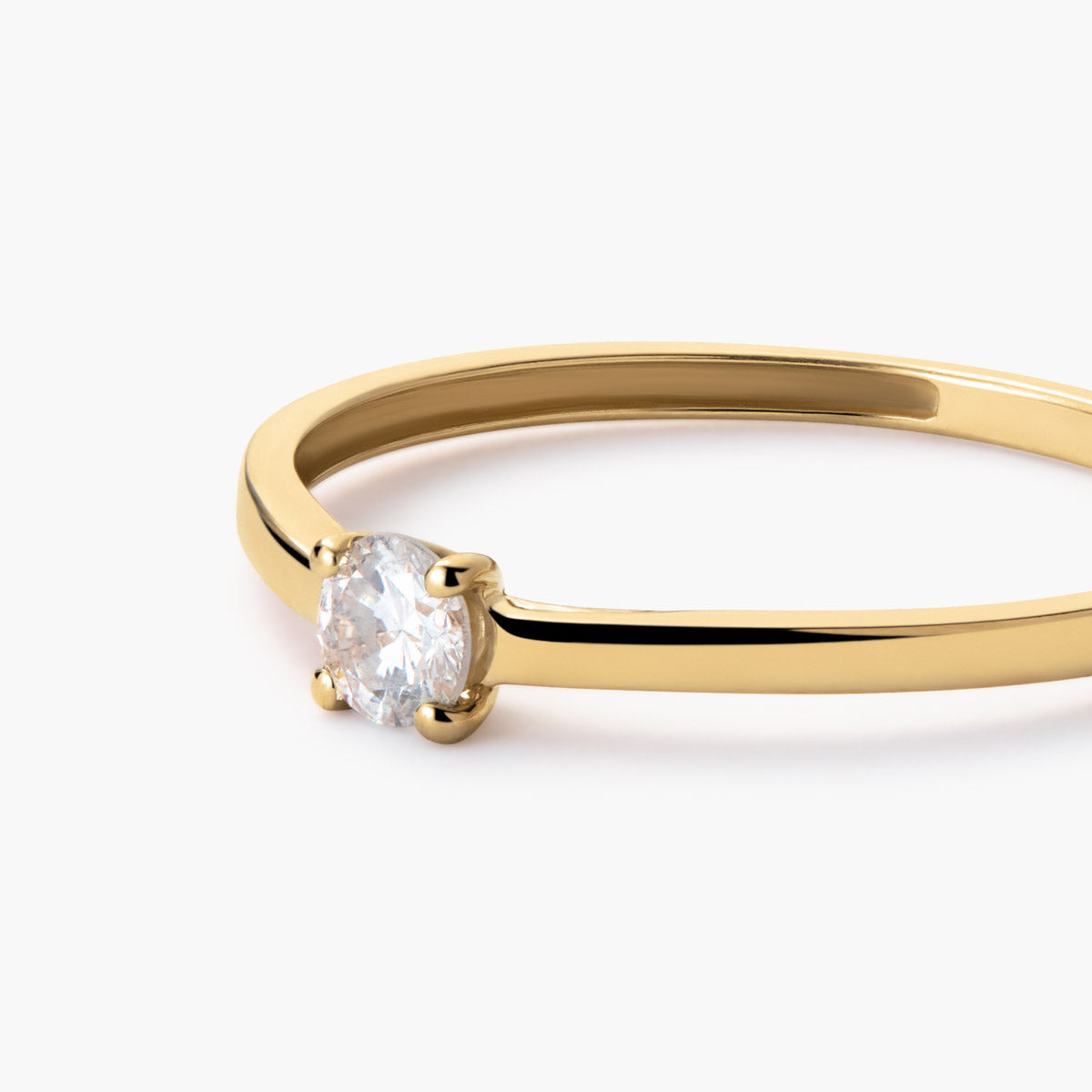 Anillo de oro 18K diamante natural 0.15 ct. SUN