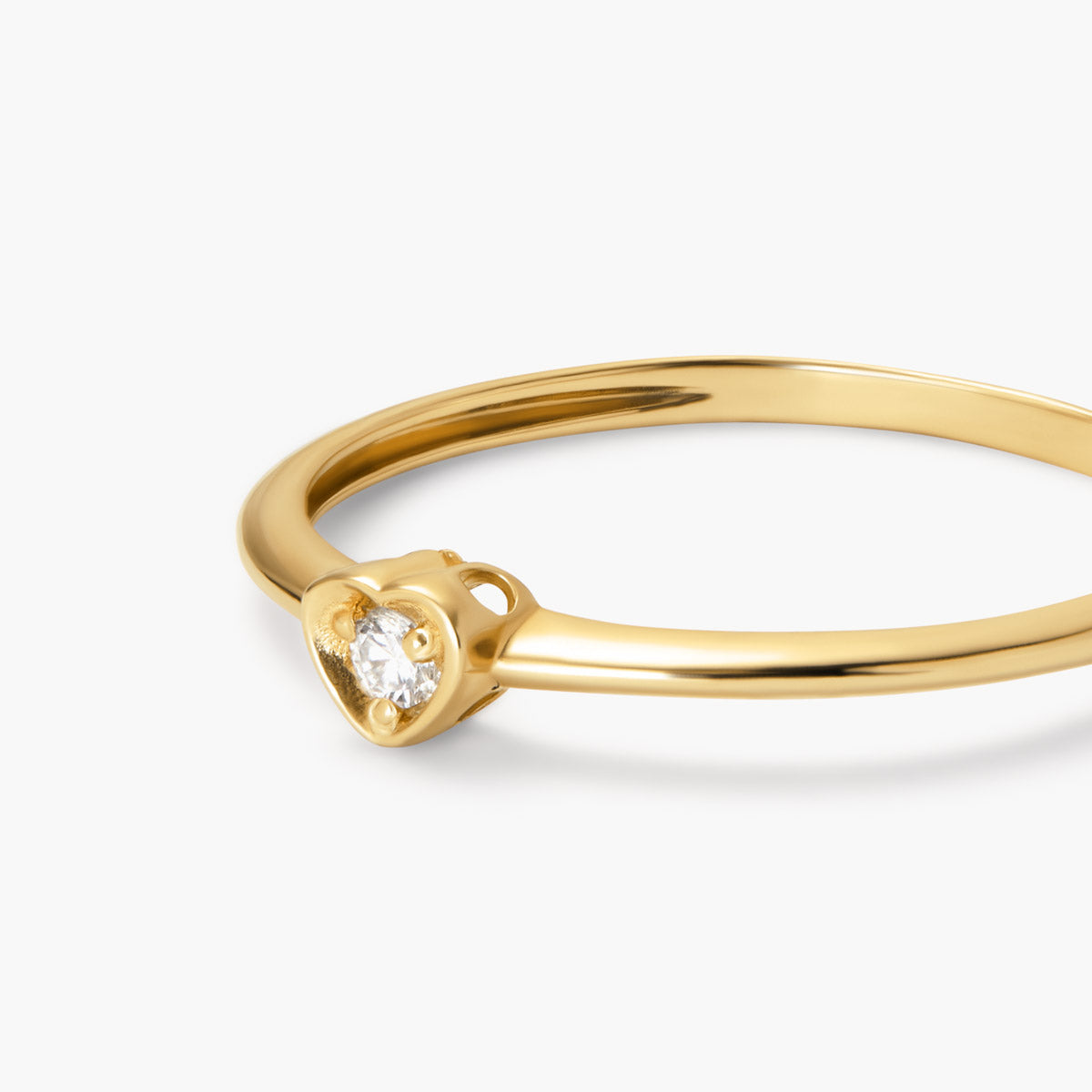 Anillo de oro 18K diamante natural 0.03 ct. 