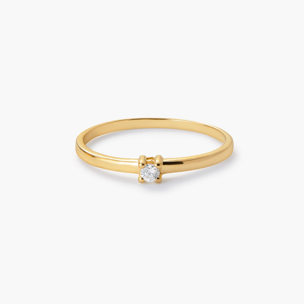 Anillo de oro 18K diamante natural 0.05 ct. SUN