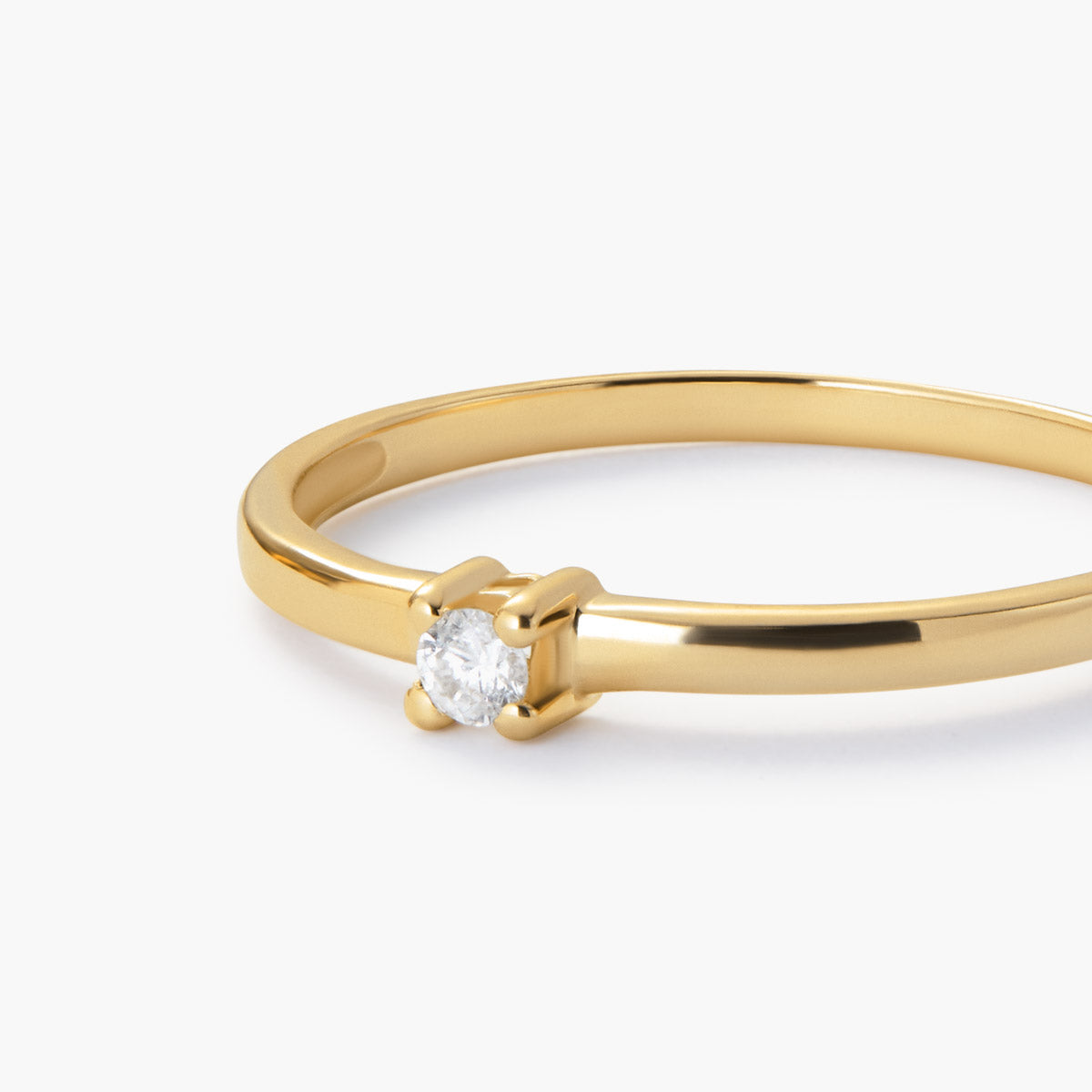 Anillo de oro 18K diamante natural 0.05 ct. SUN