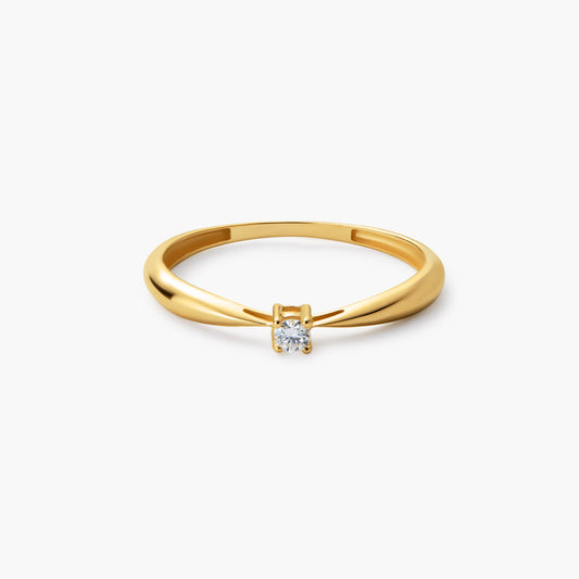 Anillo de oro 18K diamante natural 0.05 ct. SUN