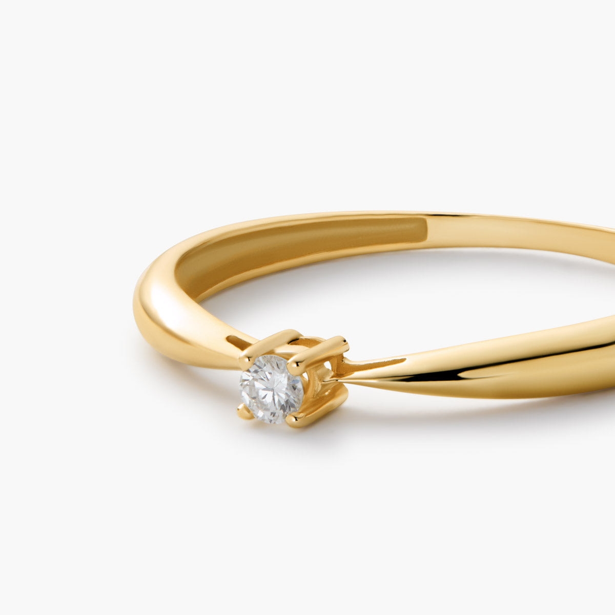 Anillo de oro 18K diamante natural 0.05 ct. SUN