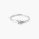 Anillo de oro blanco 18K diamante natural 0.12 ct. SWIRL
