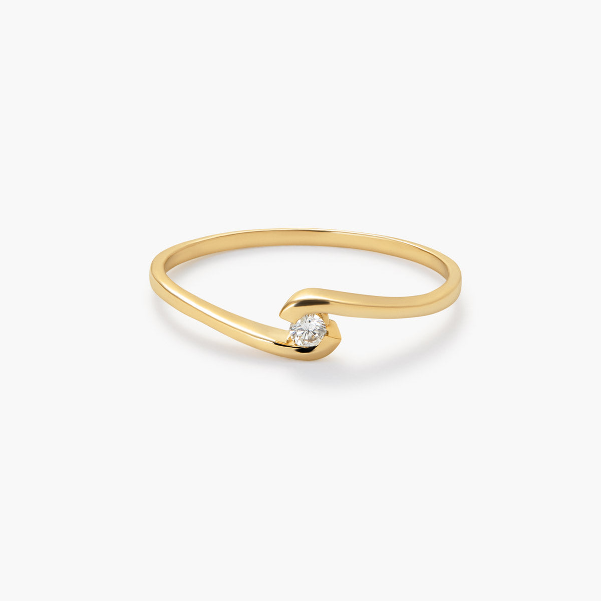 Anillo de oro 18K diamante natural 0.05 ct. GRAVITY