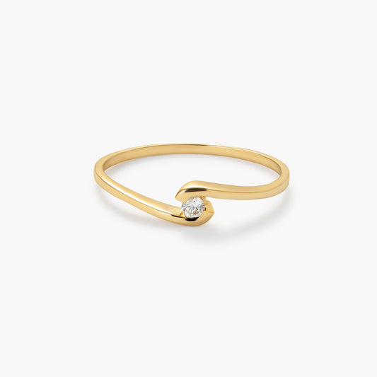 Anillo de oro 18K diamante natural 0.05 ct. GRAVITY