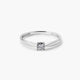 Anillo de oro blanco 18K diamante natural 0.055 ct.