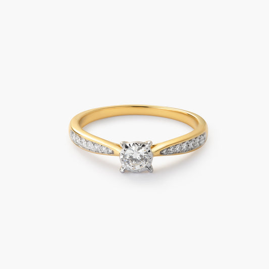 Anillo de oro 18K diamante natural 0.24 ct. COMET