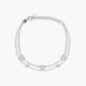 Pulsera de plata 1ª ley circonitas corazones doble cadena 17-20 cm