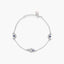 Pulsera de plata 1ª ley circonitas mano de Fátima y luna 17-19 cm