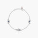 Pulsera de plata 1ª ley circonitas mano de Fátima y luna 17-19 cm