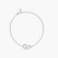 Pulsera de plata 1ª ley circonitas doble corazón 17-20 cm