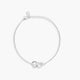 Pulsera de plata 1ª ley circonitas doble corazón 17-20 cm