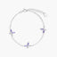 Pulsera de plata 1ª ley circonitas violeta mariposa 17-20 cm