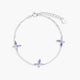 Pulsera de plata 1ª ley circonitas violeta mariposa 17-20 cm