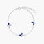 Pulsera de plata 1ª ley circonitas azul mariposa 17-20 cm