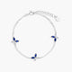 Pulsera de plata 1ª ley circonitas azul mariposa 17-20 cm