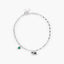 Pulsera de plata 1ª ley circonita verde perro 17-19 cm