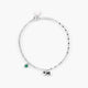 Pulsera de plata 1ª ley circonita verde perro 17-19 cm