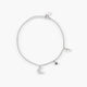 Pulsera de plata 1ª ley circonitas luna, estrella y perla 17-19 cm