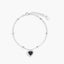 Pulsera de plata 1ª ley circonitas corazón negro 16-19 cm
