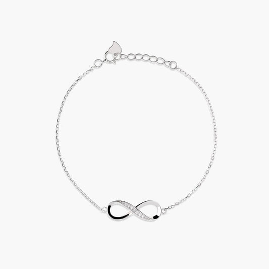 Pulsera de plata 1ª ley circonitas infinito 17-19 cm 