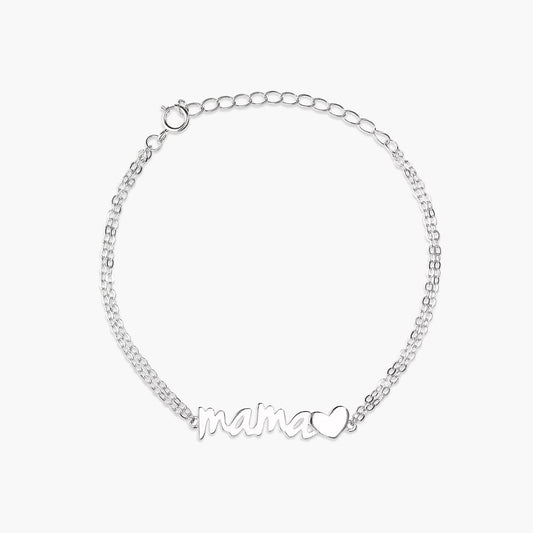 Pulsera de plata 1ª ley "Mamá" 15-19 cm