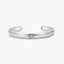 Pulsera rígida de plata 1ª ley topacio azul 45x60 mm MONOLITH