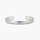 Pulsera rígida de plata 1ª ley topacio azul 45x60 mm MONOLITH