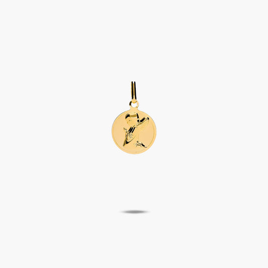 Medalla ángel de oro 18K 12 mm