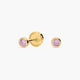 Pendientes redondos de oro 18K circonita rosa para bebé 3 mm