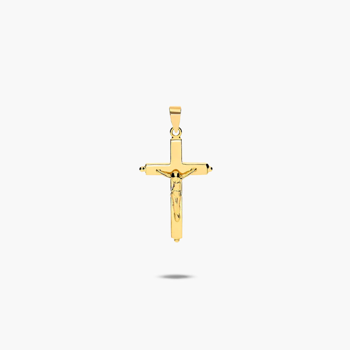 Cruz Cristo plana de oro 18K 21 mm