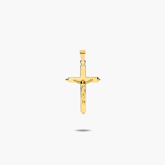 Cruz Cristo plana de oro 18K 21 mm