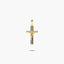 Cruz Cristo plana almendrada de oro 18K 21 mm