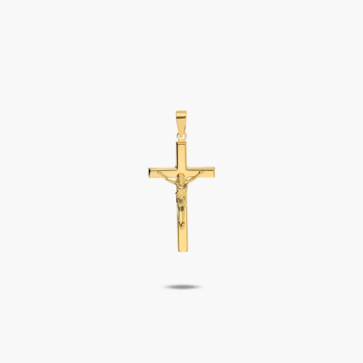 Cruz Cristo plana de oro 18K 25 mm
