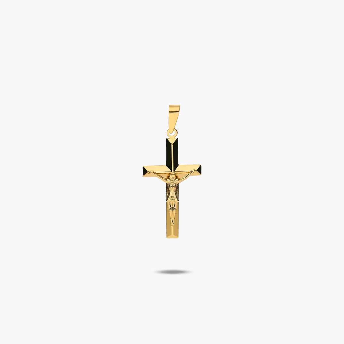 Cruz Cristo plana de oro 18K 21 mm