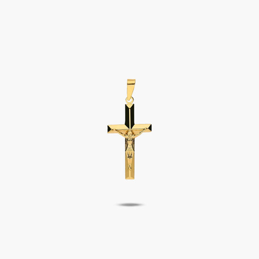 Cruz Cristo plana de oro 18K 21 mm