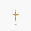 Cruz Cristo plana almendrada de oro 18K 21 mm